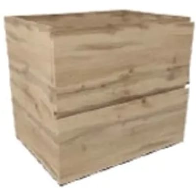 Aurlane Wastafelonderkast Timber 60cm - Natuur Eikenhoutlook - Met 2 Lades