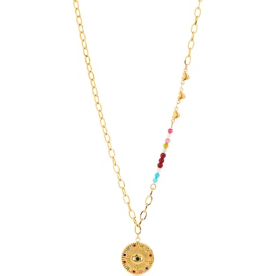 Luxenter Multicolour Crystal Halsketting afgewerkt in 18K geel goud - Targey