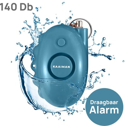 Kaaiman® Persoonlijk Alarm – Alarm sleutelhanger - Ingebouwde zaklamp - Inclusief batterij - Veiligheid - Zelfverdediging - 140 dB - Sleutelhanger - Waterproof - Blauw 2025 model
