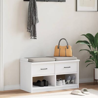 vidaXL - Gangbankje - SANDNES - wit - 87x40x50 - cm - massief - grenenhout
