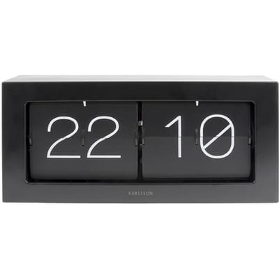 Karlsson Wand- / Tafelklok Boxed - Flip XL - Mat Zwart - 37x17,5x9cm - Scandinavisch