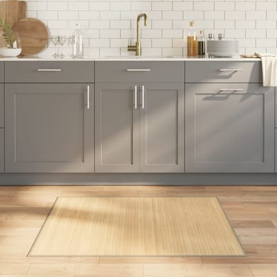 vidaXL - Vloerkleed - rechthoekig - 80x100 - cm - bamboe - lichtnaturel