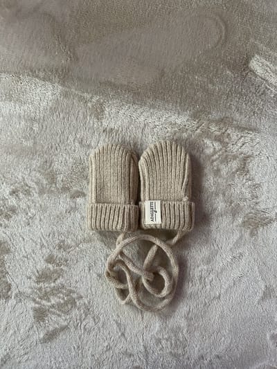 Adalletti - Wanten merinowol baby - 0-9 maanden - Warm beige - Kriebelt niet