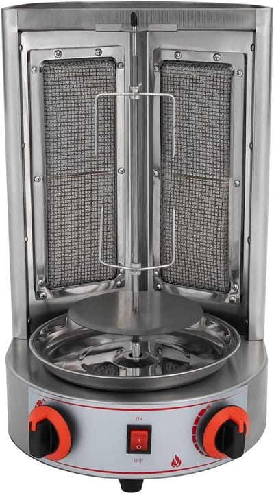 Draaibare Grill - Verticale Grill Kebab - Professioneel Grillen Thuis - 360 Graden Gelijkmatige Warmte