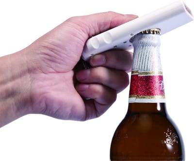 Bierdopschieter - Bierdoppen schieten - Bieropener - Flesopener - Flesjesopener - Wit