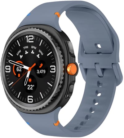 Strap-it Siliconen bandje met gespsluiting geschikt voor Samsung Galaxy Watch 9 (40/44mm) / Watch 8 (40/44mm) / 8 Classic (46mm) - grijsblauw