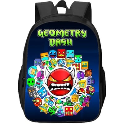 Geometry Dash Dubbellaags Rugzak voor Leerlingen van de Basisschool en Middelbare School en Kinderen