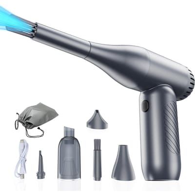 K16 Mini sèche-cheveux à turbine portable, moteur sans balais 65 W, puissance d'aspiration 90 000 tr/min 4 000 Pa, 4 gris