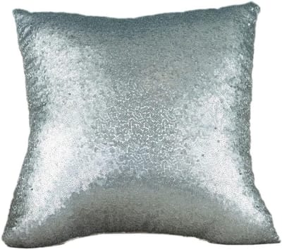 Set van 2 Decoratieve Kussenslopen 40 x 40 cm, Luxe Kussenhoezen voor Sofa en Slaapkamer, Zilverkleurig Design