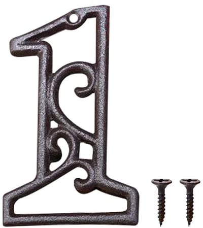 Dailygoods - Gietijzeren Huisnummer - Rustiek Adres Teken - Duurzaam en Weerbestendig - 4.5 Inch - Perfect voor Thuis - Metalen Nummer - Geschikt voor...