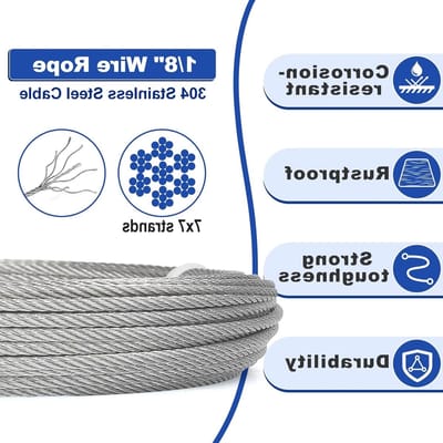 3mm Draad Touw Kit 30M, Tuin Draad Spanner voor Klimplanten, RVS Kabel voor Verlichting en Hekwerk