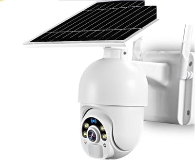 Bewakingscamera Outdoor - IP Camera Beveiligingscamera - Huisbeveiliging - Zonne-energie Aangedreven - 1080P HD - Wit