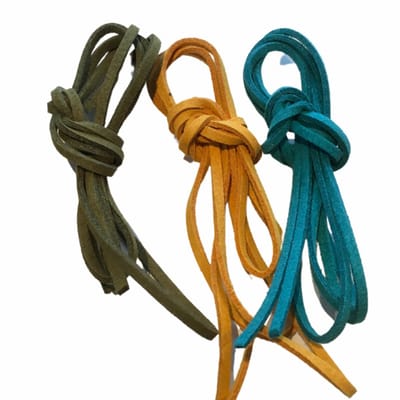 3 kleuren Suedekoord-Petrol-Oker-Mosgroen - Charme Bijoux