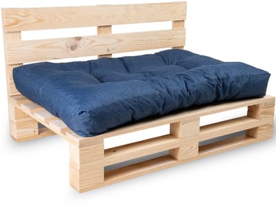 Bananair - Palletkussen - Tuinkussen voor Palletbank - Zitkussen - 120x80x15 cm - Blauw