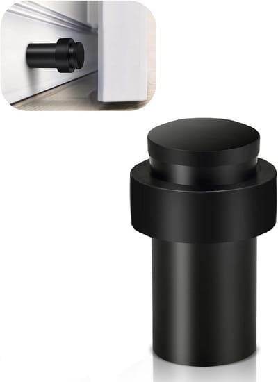 Moderne Vloerdeurstoppers met Rubber Bumper - Zwarte Stijlvolle Deurschokker voor Wand en Vloer Montage