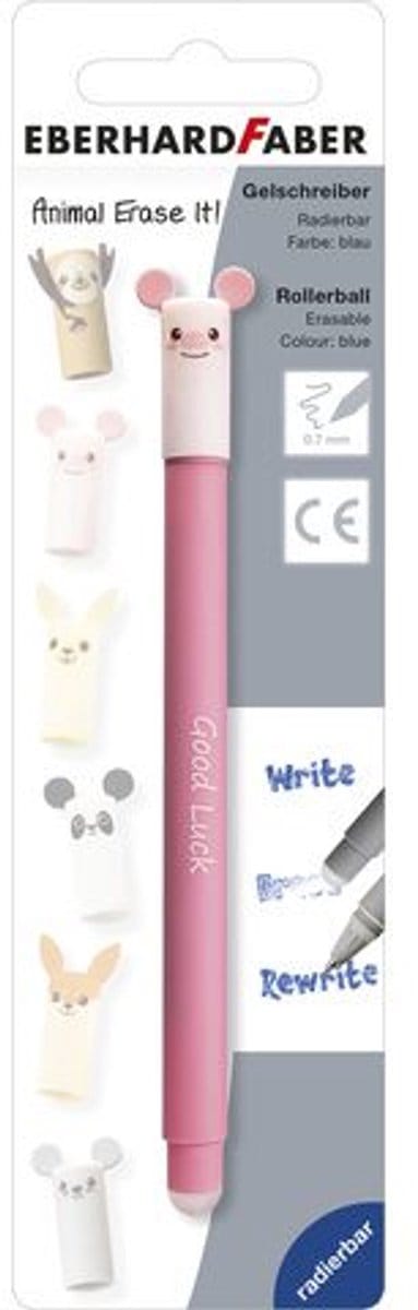 Eberhard Faber gelpen - Erase-it - lijnbreedte 0.7mm - uitgumbare inkt - 1 stuks op blister - EF-582188