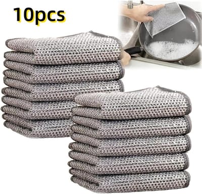 10-pack - Multifunctionele reinigingsdoeken - Multifunctionele afwasdoeken, natte en droge afwasdoeken - Geschikt voor het wassen van borden, gootstenen, aanrechten, fornuizen