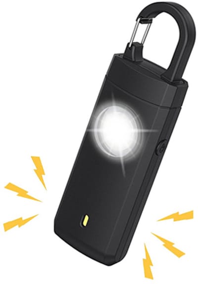 Persoonlijk alarm zelfverdediging - Zelfverdedigingsalarm voor vrouwen -Alarm sleutelhanger- Noodalarm - Oplaadbaar alarm - Met LED-lampje Zelfverdedigingsalarm voor vrouwen, ouderen en kinderen - Zwart