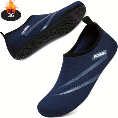 Nivard Waterschoenen Voor Kinderen & Volwassenen - Aqua Shoes - Aquaschoenen - Afzwemschoenen - Zwemles Schoenen - Blauw - 36