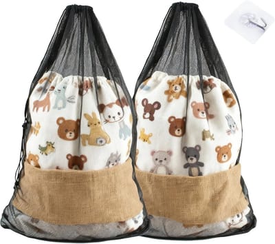 XXL Wasnet voor Wasmachine, 70 x 90 cm, Fijnmazige Waszak met Koord, Ideaal voor Kleding, Dekbedhoezen en Reizen, Inclusief Haakjes