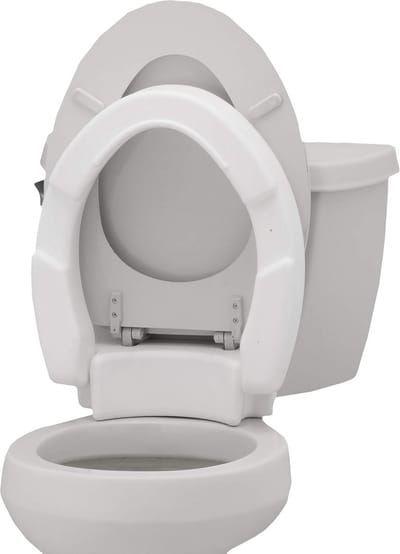 Toiletbril Lift Verhoger - Scharnierend Elongated - Wit