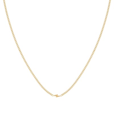 Essentialistics - Ketting gevlamd bliksemschicht - Volwassenen - Goudkleur - Stainless steel (verkleurt niet) - Verlengkettinkje