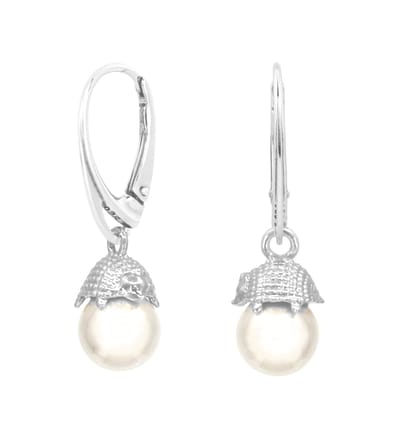 ARLIZI 2426 Oorbellen egel met parel oorhangers - sterling zilver - 3 cm