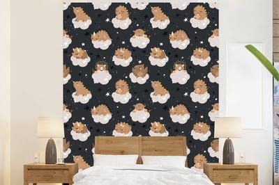 Behang - Fotobehang Patroon - Jongens - Dino - Kinderen - Breedte 225 cm x hoogte 280 cm