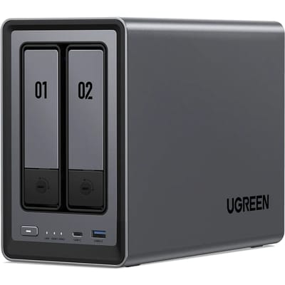 UGREEN NASync DXP2800 2-Bay NAS Netwerkopslag Intel N100 Quad Core 8GB DDR5 RAM 2.5GbE LAN 4K HDMI Tot 80TB Private Cloud Server Zonder Schijven