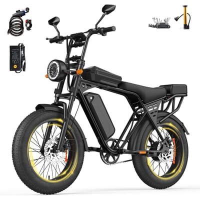 Vélo Électrique Aairsk X5 avec Batterie 48V 15Ah, Déverrouillage par Carte et Clignotants noir