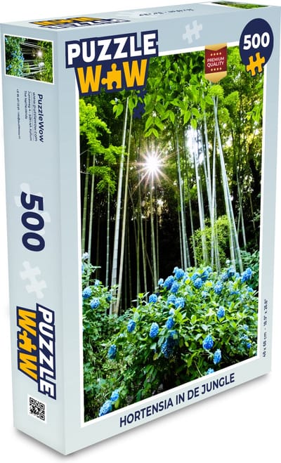 Puzzel Hortensia in de jungle - Legpuzzel - Puzzel 500 stukjes