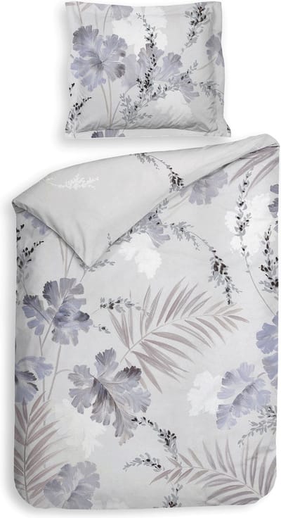 Heckettlane Downetti Dekbedovertrek - Eenpersoons - Katoensatijn - 140x200-220cm - Grijs