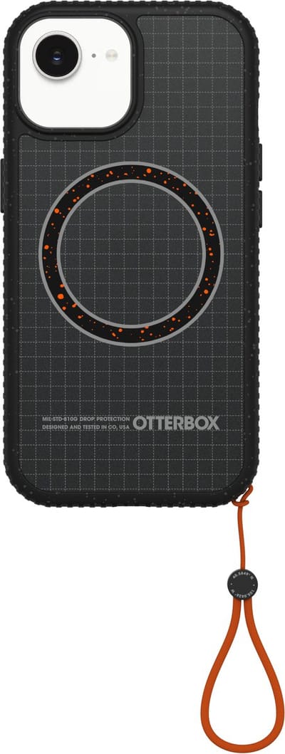 OtterBox Sole Series Hoesje Geschikt voor Apple iPhone 17e/16e/15/14/13 | Back Cover | Compatibel met MagSafe | Met Draaglus | Gerecycled | Night Raid Zwart