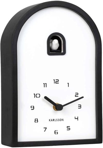 Karlsson Wandklok Rama Cuckoo - Zwart hout - Ø10cm - Wandklok Modern