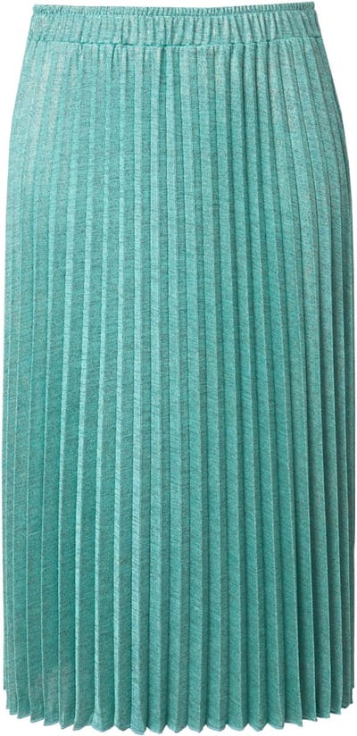 MIAMODA - Dames - Geplooide rok straight fit glittereffect - Jade - Maat 46+
