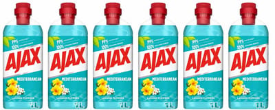 Ajax - Allesreiniger - Mediterranean - Tonen van Lagunebloemen - 1L x 6 flessen