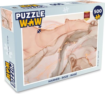 Puzzel Marmer - Roze - Rosé - Legpuzzel - Puzzel 500 stukjes