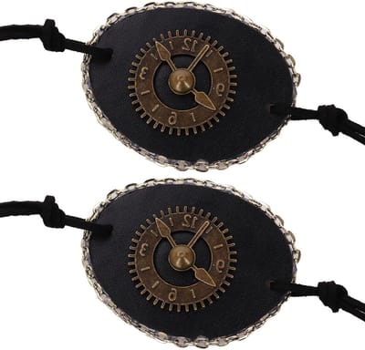 Retro Steampunk Ooglap voor Piraten - 2 Stuks PU Leer, Perfect voor Halloween en Carnaval