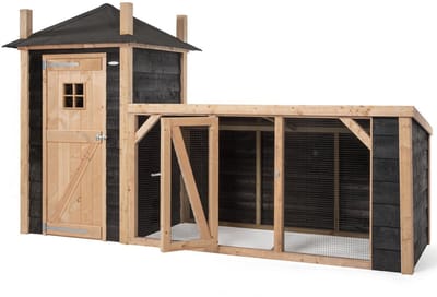 Kippenhok Gijs - Kippenren - Kippenhok met ren - Kippenren voor buiten - Kippenhok voor buiten - hooiberg - hout in stijl