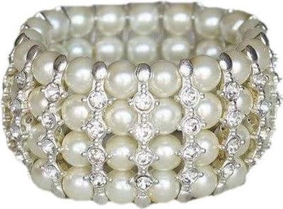 Parelarmband 4-laags met strass