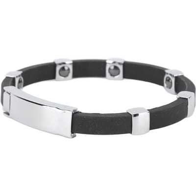 Magnetische Negatieve Ionen Armband Waterdichte Siliconen Sportarmband Polsband voor Balans Zilver black