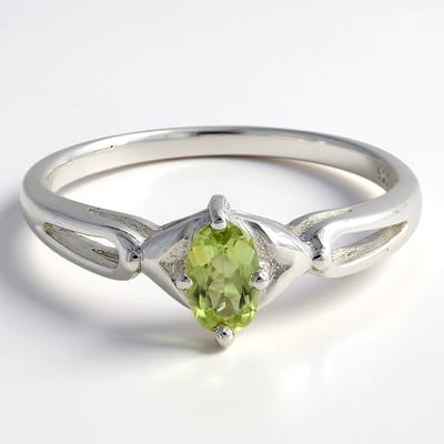 Cavill - Zilveren Ring - 925 Sterling Zilver - 0 3 ct Koper Toermalijn Mozambique - Ovaal Slijpsel - Moderne Prong Zetting - Elegante Damesring