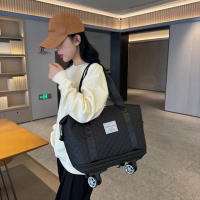 Déménagement Domestique Double Couche Étendu Capacité Extra-Large Sac de Voyage à Roulettes pour Jeu Extérieur Sac de Voyage Trolley Diamant