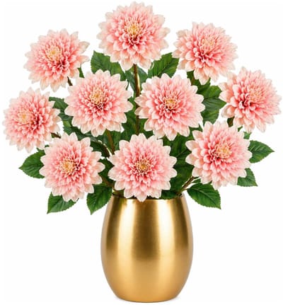 Mica Decorations Kunstbloem Dahlia Floristic - 10x - H75 cm - roze - kunststof - stelen kunstbloemen - boeket - bloemetjes