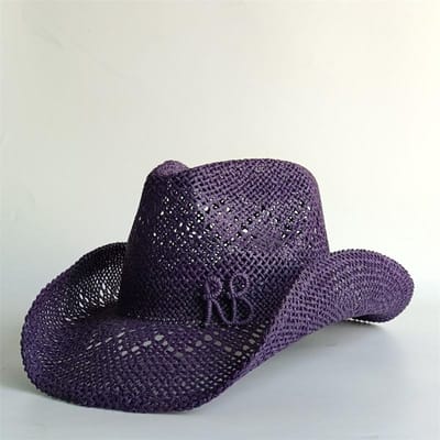 Chapeau de Cowboy Occidental en Paille Chapeaux en Paille à Lettres Pour Femmes Hommes Été Vacances Extérieur Plage Chapeau de Soleil Chapeaux en Paille Pour Femmes Panama 55-58CM gray