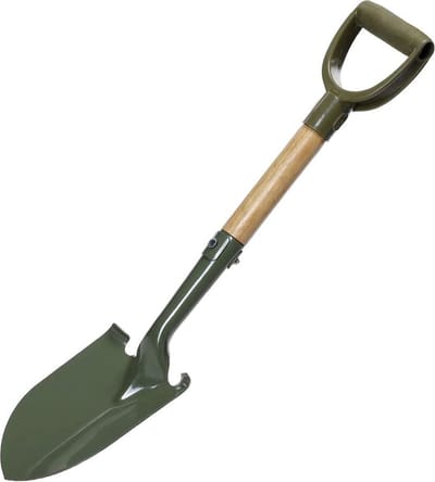 Small Spade 67,5 cm (27 inch) - ronde stalen schep - lichte houten handgreep - ergonomische D-greep 67,5 x 14,8 x 8,0 cm