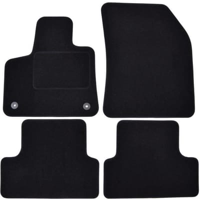 Zwarte Velours Vloermat - J&J AUTOMOTIVE - Opel Grandland X - Op Maat Gemaakt - Antislip - Waterdicht zwart