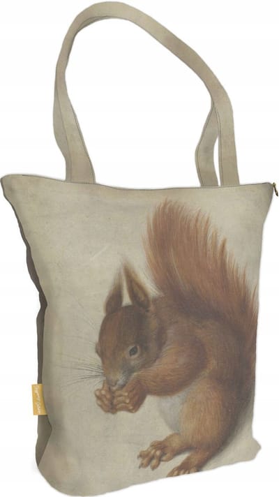 Hans Hoffmann Shopper Tas met Rode Eekhoorn Kunst Print