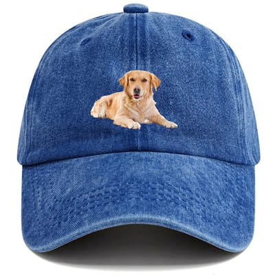 Baseballpet met Golden Retriever Print Voor Zowel Mannen Als Vrouwen, Casual Hip-Hop Trucker Stijl, Perfect Cadeau Voor Hondenliefhebbers Adjustable blauw