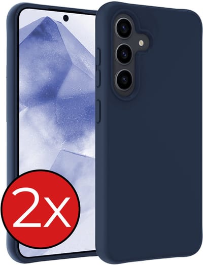 Hoesje - 2 Stuks - Geschikt voor Samsung Galaxy A56 - Sterk & Shockproof - Telefoonhoes - Back Cover - Case Siliconen - Telefoon Hoes - Donkerblauw